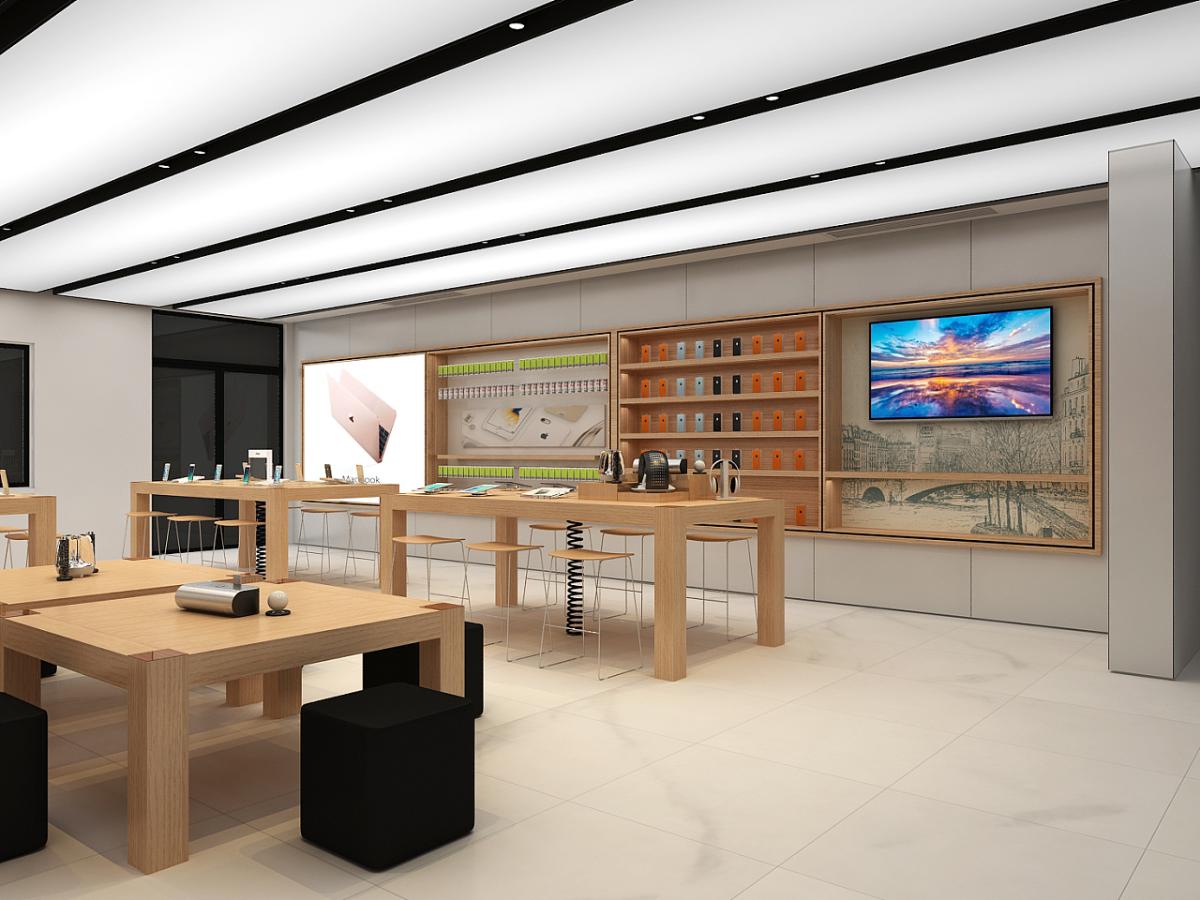 苹果手机专卖店设计案例-杭州众策装饰装修公司